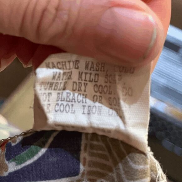 Tori Richard Hawaii Shirt L Cranes Koi Patch Print 100% Cotton Aloha - Picture 12 of 14